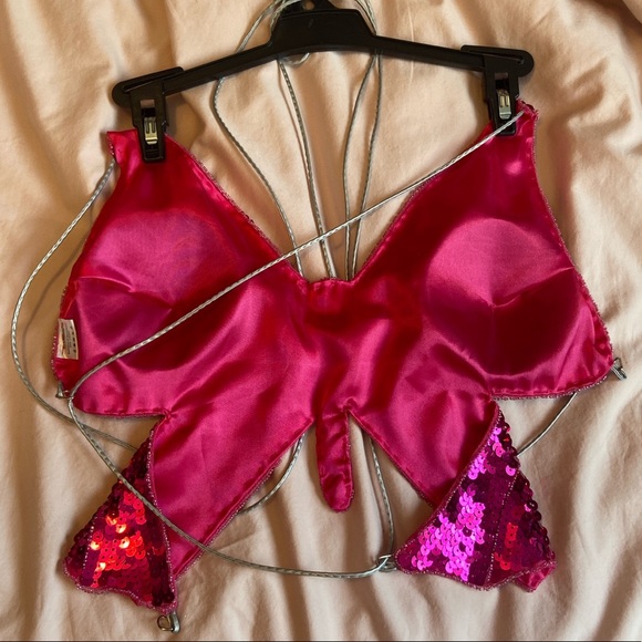 Pink sequin butterfly top - Picture 2 of 4
